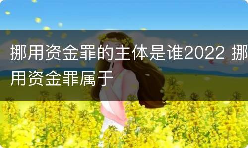 挪用资金罪的主体是谁2022 挪用资金罪属于