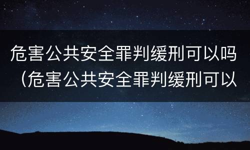 危害公共安全罪判缓刑可以吗（危害公共安全罪判缓刑可以吗）