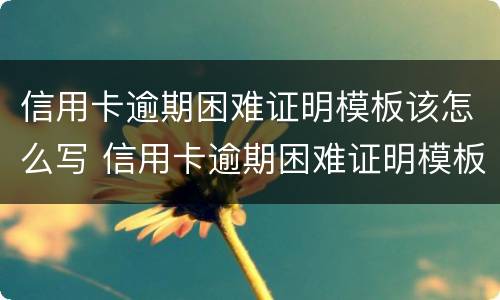 信用卡逾期困难证明模板该怎么写 信用卡逾期困难证明模板该怎么写图片