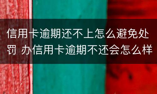 信用卡逾期还不上怎么避免处罚 办信用卡逾期不还会怎么样