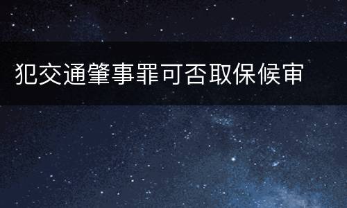 犯交通肇事罪可否取保候审
