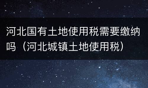 河北国有土地使用税需要缴纳吗（河北城镇土地使用税）