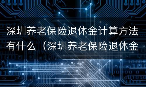 深圳养老保险退休金计算方法有什么（深圳养老保险退休金计算方法有什么不同）