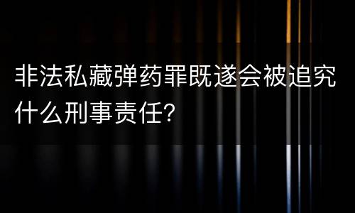 非法私藏弹药罪既遂会被追究什么刑事责任？
