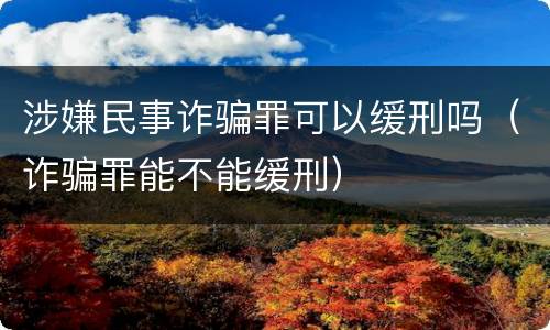 涉嫌民事诈骗罪可以缓刑吗（诈骗罪能不能缓刑）