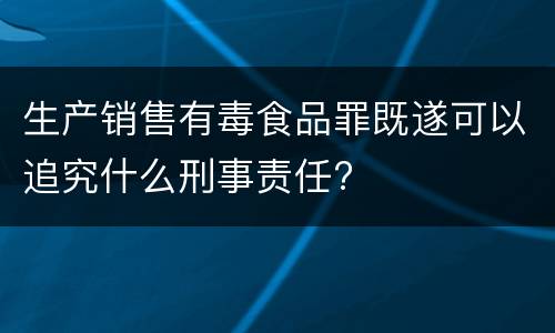生产销售有毒食品罪既遂可以追究什么刑事责任?