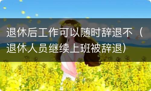 退休后工作可以随时辞退不（退休人员继续上班被辞退）