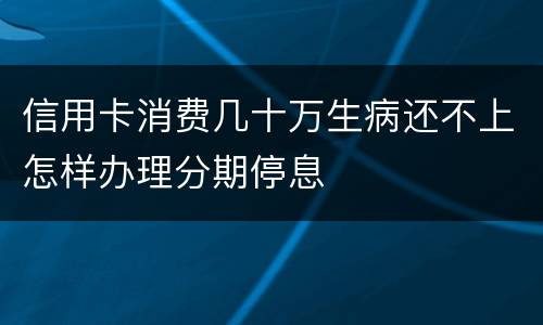 信用卡消费几十万生病还不上怎样办理分期停息