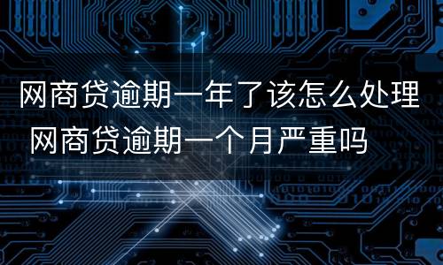 网商贷逾期一年了该怎么处理 网商贷逾期一个月严重吗