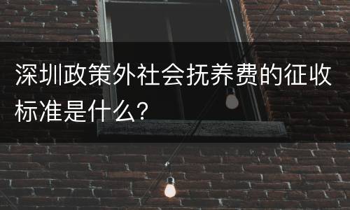 深圳政策外社会抚养费的征收标准是什么？