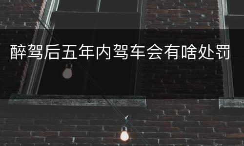 醉驾后五年内驾车会有啥处罚