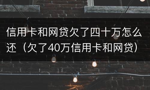 信用卡和网贷欠了四十万怎么还（欠了40万信用卡和网贷）