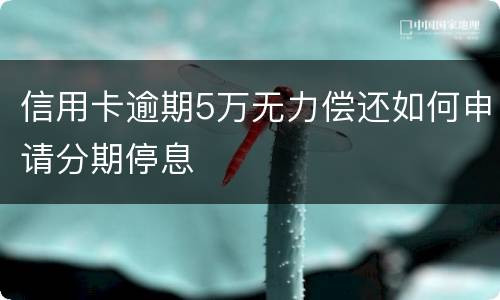 信用卡逾期5万无力偿还如何申请分期停息