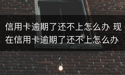 信用卡逾期了还不上怎么办 现在信用卡逾期了还不上怎么办