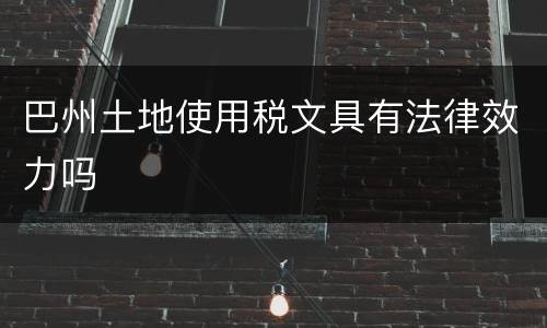 巴州土地使用税文具有法律效力吗