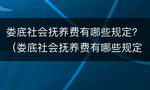 娄底社会抚养费有哪些规定？（娄底社会抚养费有哪些规定标准）