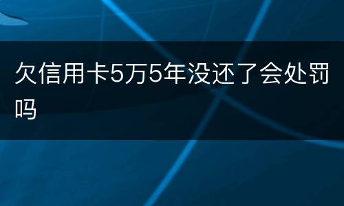 欠信用卡5万5年没还了会处罚吗