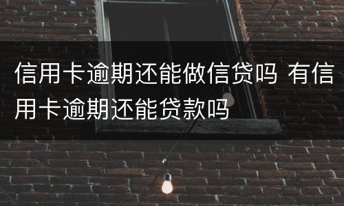 信用卡逾期还能做信贷吗 有信用卡逾期还能贷款吗