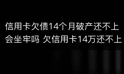 信用卡欠债14个月破产还不上会坐牢吗 欠信用卡14万还不上会坐牢么