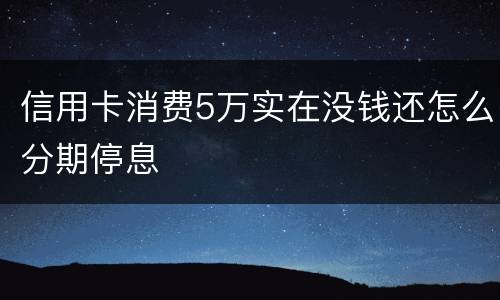 信用卡消费5万实在没钱还怎么分期停息