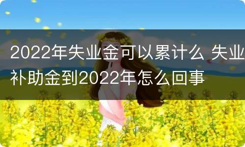 2022年失业金可以累计么 失业补助金到2022年怎么回事