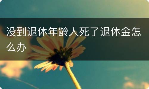 没到退休年龄人死了退休金怎么办