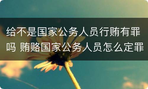 给不是国家公务人员行贿有罪吗 贿赂国家公务人员怎么定罪