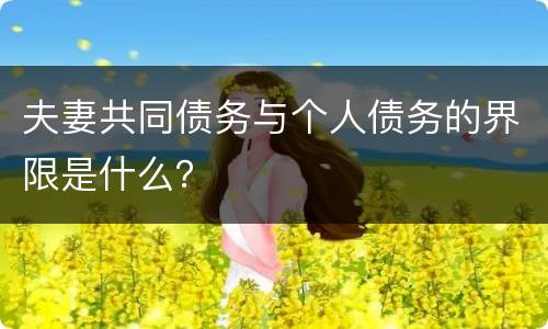 夫妻共同债务与个人债务的界限是什么？