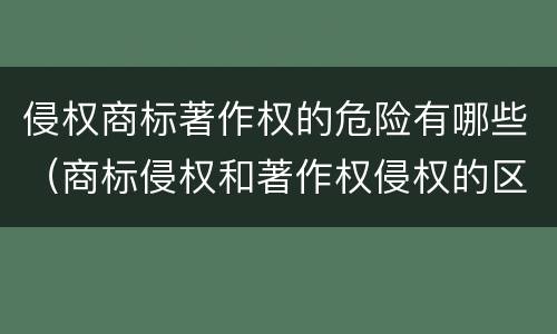 侵权商标著作权的危险有哪些（商标侵权和著作权侵权的区别）