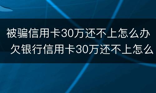 被骗信用卡30万还不上怎么办 欠银行信用卡30万还不上怎么办
