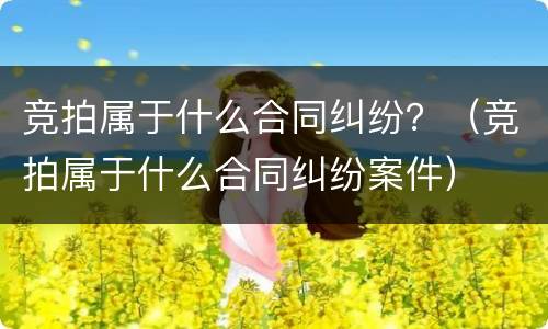 竞拍属于什么合同纠纷？（竞拍属于什么合同纠纷案件）