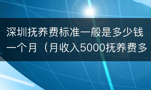深圳抚养费标准一般是多少钱一个月（月收入5000抚养费多少）