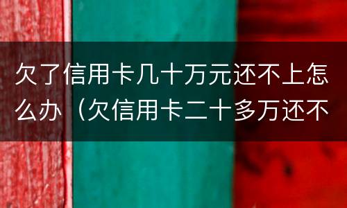 欠了信用卡几十万元还不上怎么办（欠信用卡二十多万还不上怎么办）