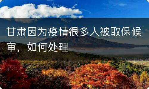 甘肃因为疫情很多人被取保候审，如何处理