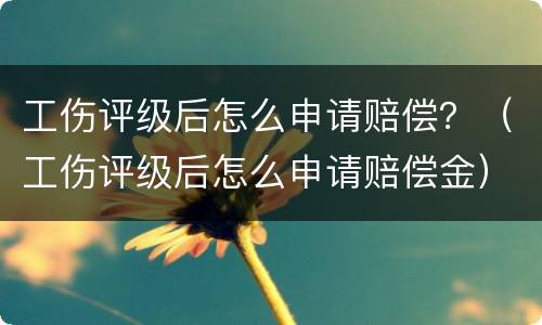 工伤评级后怎么申请赔偿？（工伤评级后怎么申请赔偿金）