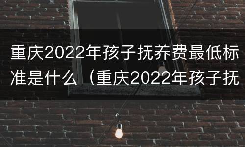 重庆2022年孩子抚养费最低标准是什么（重庆2022年孩子抚养费最低标准是什么呢）