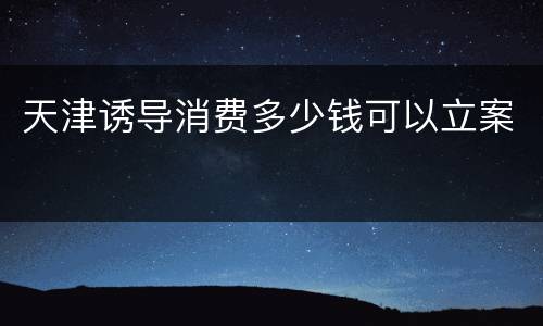 天津诱导消费多少钱可以立案