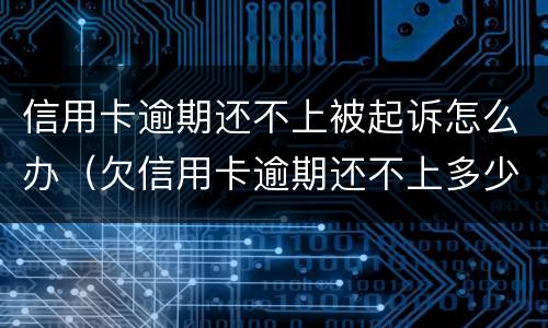 信用卡逾期还不上被起诉怎么办（欠信用卡逾期还不上多少就可以起诉了）