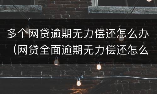 多个网贷逾期无力偿还怎么办（网贷全面逾期无力偿还怎么办）