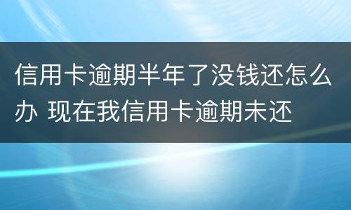 信用卡逾期半年了没钱还怎么办 现在我信用卡逾期未还