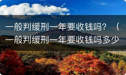 一般判缓刑一年要收钱吗？（一般判缓刑一年要收钱吗多少钱）