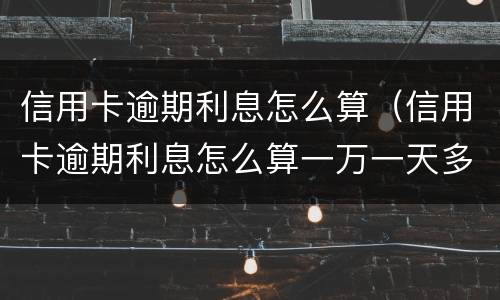 信用卡逾期利息怎么算（信用卡逾期利息怎么算一万一天多少）