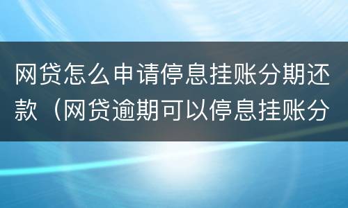 网贷怎么申请停息挂账分期还款（网贷逾期可以停息挂账分期还款吗?）