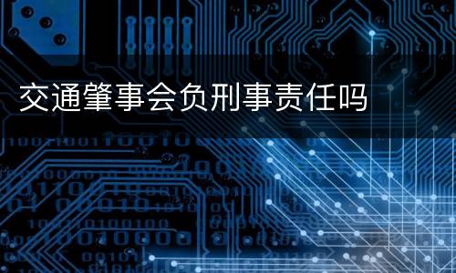 交通肇事会负刑事责任吗