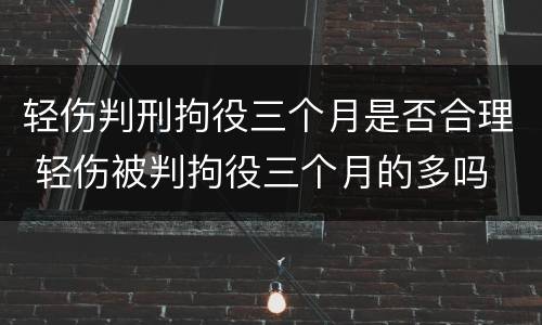 轻伤判刑拘役三个月是否合理 轻伤被判拘役三个月的多吗