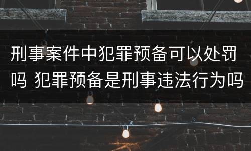 刑事案件中犯罪预备可以处罚吗 犯罪预备是刑事违法行为吗