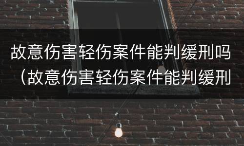 故意伤害轻伤案件能判缓刑吗（故意伤害轻伤案件能判缓刑吗知乎）