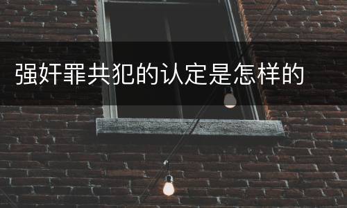 强奸罪共犯的认定是怎样的