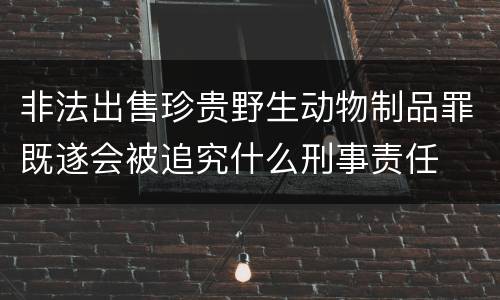 非法出售珍贵野生动物制品罪既遂会被追究什么刑事责任