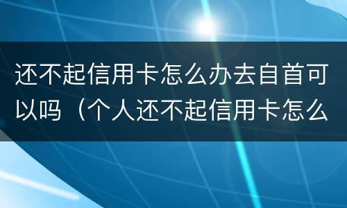还不起信用卡怎么办去自首可以吗（个人还不起信用卡怎么办）